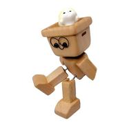 Handcrafted Swinging Wooden Car Puppet Dashboard Decors With Shaking Limbs Natural Finish Funny Ornament Shaking Wooden Man Figurine