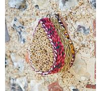 Handcrafted Teardrop Bug and Bee Hotel - Recycled Cotton Bee House for Solitary Bees - Eco-Friendly Garden Decor - Fair Trade Wildlife Habitat - Outdoor Pollinator Nesting Box