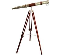 Handcrafted Telescope Shiny Finish Adjustable Wooden Tripod Telescope Nautical Maritime Ship Single Barrel