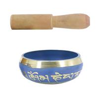 Handcrafted Tibetan Singing Bowl Set, 3.7 in / 9.5 cm, Authentic Copper Meditation Sound Bowl with Wood Stick, Easy to Play for Chakra Yoga, Mindfulness, Sound Therapy