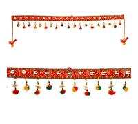 Handcrafted Toran Bandhanwar Door Wall Decorative Cloth Hanging for Festival, Traditional Indian Home Office Temple Pooja Décor Decoration and Gifting Size- 40 inches (Red Color- Kodi Design)
