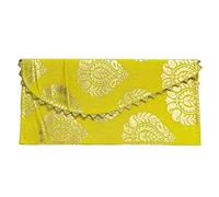 Handcrafted Traditional Money Holders - Elegant Gift Covers for Weddings, Anniversaries, and Festive Gifting (Yellow)