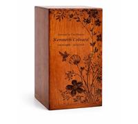 Handcrafted Tree of Life with Birds Cremation Solid Wood Urn for Human Ashes, Wooden Memorial Keepsake Burial Funeral Urn Box for Adult, Male or Female, Custom Sizes XS to XL (12-250 lbs Capacity)