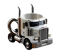 Handcrafted Truck Coffee Mug, Creative Semi-Truck Coffee Mug with Handle, Semi-Truck Shaped Coffee Mug Favors for Truck Lovers and Truck Drivers, Multi-Purpose Truck Coffee Cup for Tea, Juice, Milk