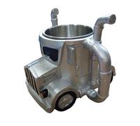 Handcrafted Trucks Tea Cup 13x11.5x12cm Semi Truck Coffee Mug, Resin + Ceramic Semi Truck Shaped Coffee Cup, Beer Mug, for Tea, Juice, Milk, Latte, Hot Chocolate Drivers, Birthday Fathers Day