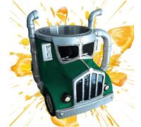 Handcrafted Trucks Tea Cup 13x11.5x12cm Semi Truck Coffee Mug, Resin + Ceramic Semi Truck Shaped Coffee Cup, Beer Mug, for Tea, Juice, Milk, Latte, Hot Chocolate Drivers, Birthday Fathers Day