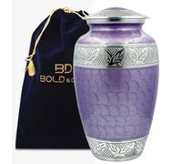 Handcrafted Urn for Ashes Adult Male and Female - Cremation Urns for Human Ashes Adult Man and Woman - Decorative Funeral Urns - Memorial Urn with Light Purple Finish