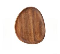 Handcrafted Walnut Wood Snack Tray Japanese Irregular Urushi Coating | Multiple sizes available for snacks sushi desserts with color options in hazel and walnut smooth hand-finished edges