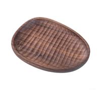 Handcrafted Walnut Wood Snack Tray Japanese Irregular Urushi Coating | Multiple sizes available for snacks sushi desserts with color options in hazel and walnut smooth hand-finished edges