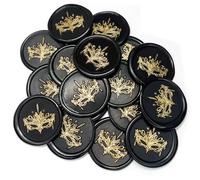 Handcrafted Wax Seal Stickers with a Black Base and Golden Patterns in Mysterious Mask Designs for Elegantly Sealing and Decorating. (20pcs/Set)