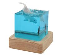 Handcrafted White Whale Night Light:Enchanting Deep Sea Diver Lamp,with USB Oak Stand, RGB Bedside Table Decor,for Home Decor
