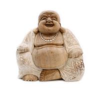 Handcrafted Whitewash Buddha Statue 30Cm - Unique Bali Art