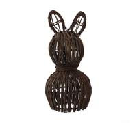 Handcrafted Wicker Easter Bunny Figure Made from Sustainable Rattan for Springtime Home Garden Courtyard Holiday Themed Arrangements (Small Size [21cm])