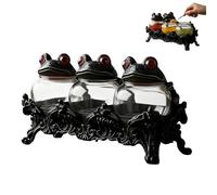 Handcrafted Witchy Frog Apothecary Spice Jars,Witch Frog Apothecary Spice Jars,Gothic Glass Storage Jar with Frogs Lids, Funny Frogs Food Storage Jar Kitchen Decor Display Bottle for Spices, Salts