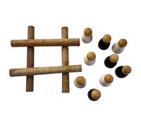 Handcrafted Wooden 3D Tic Tac Toe Game - Classic Family Board Game | Unique Gift for All Ages