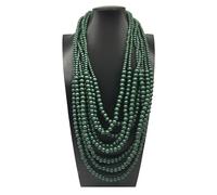Handcrafted Wooden Bead Statement Necklace, 8-Layer Ethnic Design, Long Multi-Strand Style, Traditional West Asian Fashion Accessory (green)