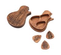 ＡＷＨＡＯ Handcrafted Wooden Box for Guitar Picks with 3 Included Picks for Dad And Friends