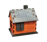 Handcrafted Wooden Cabin Puzzle Box with Hidden Door