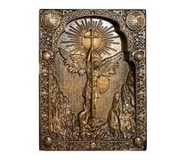 Handcrafted Wooden Christian Icon - Archangel Michael | Confirmation Gift, Religious Decor, Eco-Friendly - Exquisite Pocket-Sized Icon - Jewelry-Quality