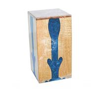 Handcrafted Wooden Cremation Urns for Human Ashes Adult - Funeral Urn Box Columbarium - Sword Abstract Blue Resin - 250 Cubic Inches