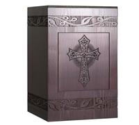 Handcrafted Wooden Cremation Urns for Human Ashes Carved Cross Memorials Funeral Decorative Urn for Adult Female Male Large Pet Dog Box Burial Casket Keepsake