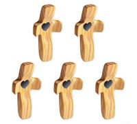 Handcrafted Wooden Cross for Stress Relief: Pocket Comfort Cross 5cm Fidget Tool for Prayer(E)