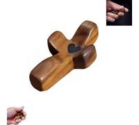 Handcrafted Wooden Cross My Heart,Cross My Heart Wooden Cross,Pocket Hand Held Cross,Fingertip Stress Relief Cross,Relieve Anxiety Comfort Cross,Encouragement Gift for Friends,Praying,Family