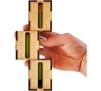 Handcrafted Wooden DIY Magic Set,Magic Trick Pencil Box,Sword Through Finger Magic Trick,Key Through Coin Magic with DIY Magic Pencil Box & Key Through Coin Set for Kids and Adults (Rectangle)