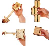Handcrafted Wooden DIY Magic Set,Magic Trick Pencil Box,Sword Through Finger Magic Trick,Key Through Coin Magic with DIY Magic Pencil Box & Key Through Coin Set for Kids and Adults (Mixed)