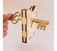 Handcrafted Wooden DIY Magic Set, Magic Trick Pencil Box, Sword Through Finger Magic Trick, Key Through Coin Magic,Key Through Coin Magic with DIY Magic Pencil Box (Box With Key)