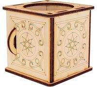 Handcrafted Wooden DIY Magic Set,Word Through Finger Magic Trick,Magic Pencil Box,Sword Through Finger Magic Trick,DIY Magic Pencil Box & Key Through Coin Set for Kids and Adults (Square Box)