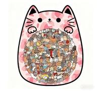 Handcrafted Wooden Educational Cat Puzzle, Early Learning Jigsaw Toy, Animal-Themed Cognitive Development Game for Children