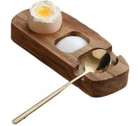 Handcrafted Wooden Egg Cup Set with Spoon & Egg Serving Tray | Wooden Egg Cup for Breakfast - Farmhouse Breakfast Tableware, Unbreakable & Eco-Friendly, Durable & Stylish Kitchen Essential