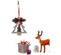 Handcrafted Wooden Hanging Pendant Ornament Featuring Cedar Tree Scene for Christmas Tree Seasonal Decoration (Tree-shaped Design)