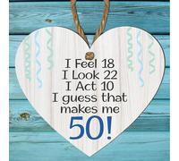 Handcrafted Wooden Heart Wall Decor For Her/Him - Personalised Gift | Modern Plaque for 50th Birthday, Women, and Home Decor | (Small: 10 cm (H) × 9 cm (W))