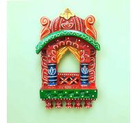 Handcrafted Wooden Jharokha Wall Hanging, Traditional Indian Window Frame, 10 Inch, Multicolor (Multi)