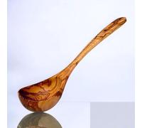 Handcrafted Wooden Ladle Set Natural Olive Wood Cooking Spoon Three Size Kitchen Utensil for Soup Stew Sauce Nonstick Surface Safe Durable Handle Rustic Culinary Tool for Professional Home Use (35 cm)