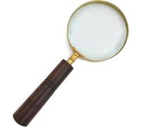 Handcrafted Wooden Magnifying Glass | 10 X Brass Magnifier | Antique Vintage Nautical Decor for Readers & Collectors