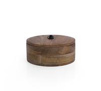 Handcrafted Wooden Mexican Tortilla Warmer Basket Indian Chapati Roti Bread Holder Box Pancake Keeper Serveware Hot Pot Casserole Dish With Lid Home Kitchen Dining Decor, Natural Brown, 22 x 8 cms