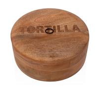 Handcrafted Wooden Mexican Tortilla Warmer Basket Indian Chapati Roti Bread Holder Box Pancake Keeper Serveware Hot Pot Casserole Dish With Lid Home Kitchen Dining Decor, Natural Brown, 23 x 8 cms