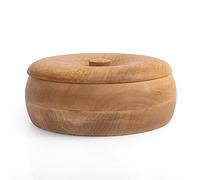 Handcrafted Wooden Mexican Tortilla Warmer Basket Indian Chapati Roti Bread Holder Box Pancake Keeper Serveware Hot Pot Casserole Dish With Lid Home Kitchen Dining Decor, Natural Brown, 22 x 7 cms