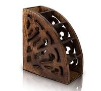 Handcrafted Wooden Remote Control Holder Organizer Stand For Bedside Table Desk Recliner Couch For 5 Remotes Handy Space Saving Home Media Organizer Remote Caddy Rack For TV Housewarming Gift Idea