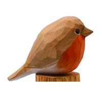 Handcrafted Wooden Robin Ornament, Garden Remembrance Token, Hand-Painted Bird Decoration