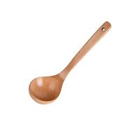 Handcrafted Wooden Spoon Cooking Utensils for Everyday Use Long Hook-End Handle Soup Scoops Ladle Heatproof Natural Wood Kitchen Utensils