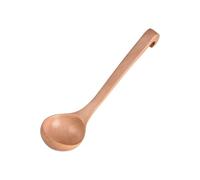 Handcrafted Wooden Spoon Cooking Utensils for Everyday Use Long Hook-End Handle Soup Scoops Ladle Heatproof Natural Wood Kitchen Utensils