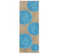 Handcrafted Woven Jute Runner Rug 2.6x18 Rustic Vintage Braided Area Rug Thick 0.27" Geometric Sky-Blue Chindi Rugs for Hallway Entryway Kitchen Narrow Space Bedside Home Décor