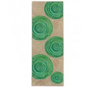 Handcrafted Woven Jute Runner Rug 6x12 Rustic Vintage Braided Area Rug Thick 0.27" Geometric Green Chindi Rugs for Hallway Entryway Kitchen Narrow Space Bedside Home Décor