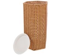 Handcrafted Woven Wicker Umbrella Stand Decorative Floor Bucket Elegant Walking Cane Holder Rustic Home Décor Space-Saving Design for Entryway Storage