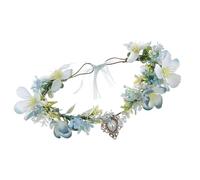 Handcrafts Fairies Tale Flower Headpiece with Water Drops Forehead Charm Garlands Hairband for Special Occasion Photography Flower Headband