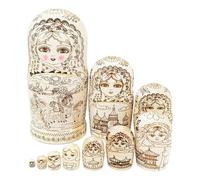 Handcrafts Russian Dolls Wooden Nesting Doll Stacking Toy Cultural Art Project for Adult Kids Collectors and Enthusiasts Matryoshka Dolls